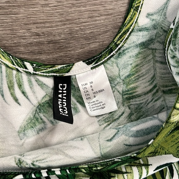 H&M divided bodycon palm leaf dress size 38 - Picture 3 of 4